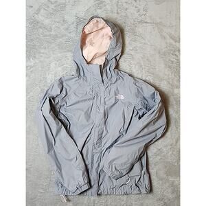 The North Face Woman's Medium Gray Windbreaker DryVent Gray With Pink Interior